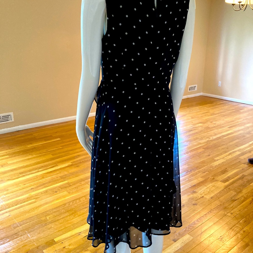 Black white dot party dress